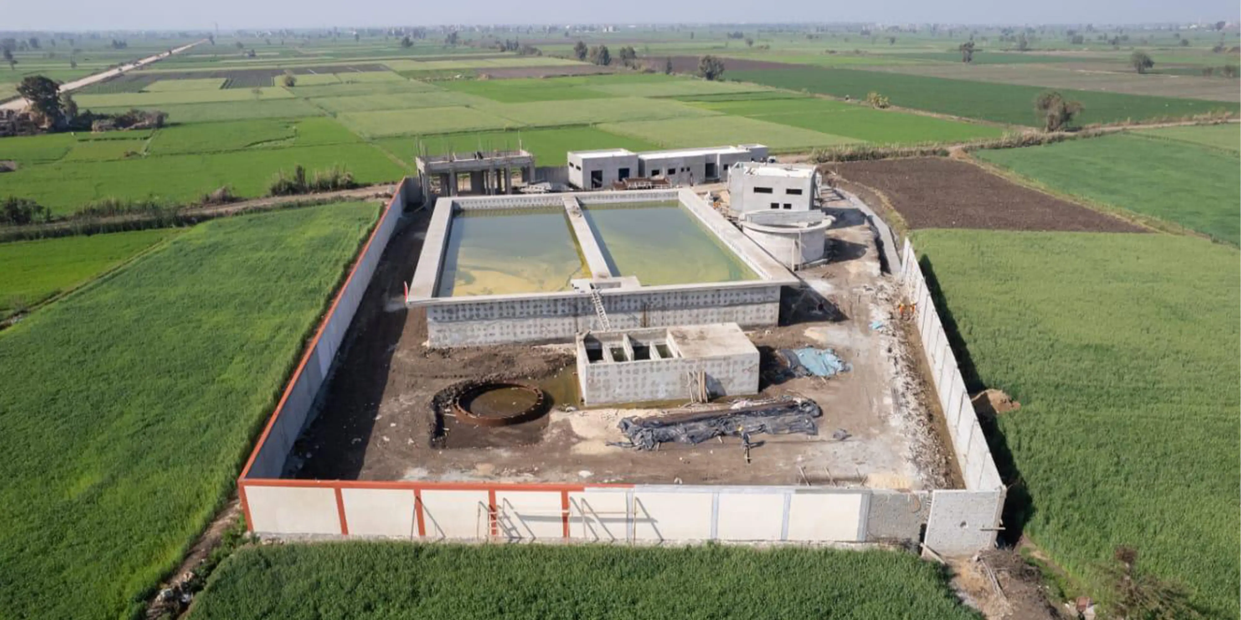 Construction de la station de traitement des eaux usées à la village d'Al-Ahmadiya