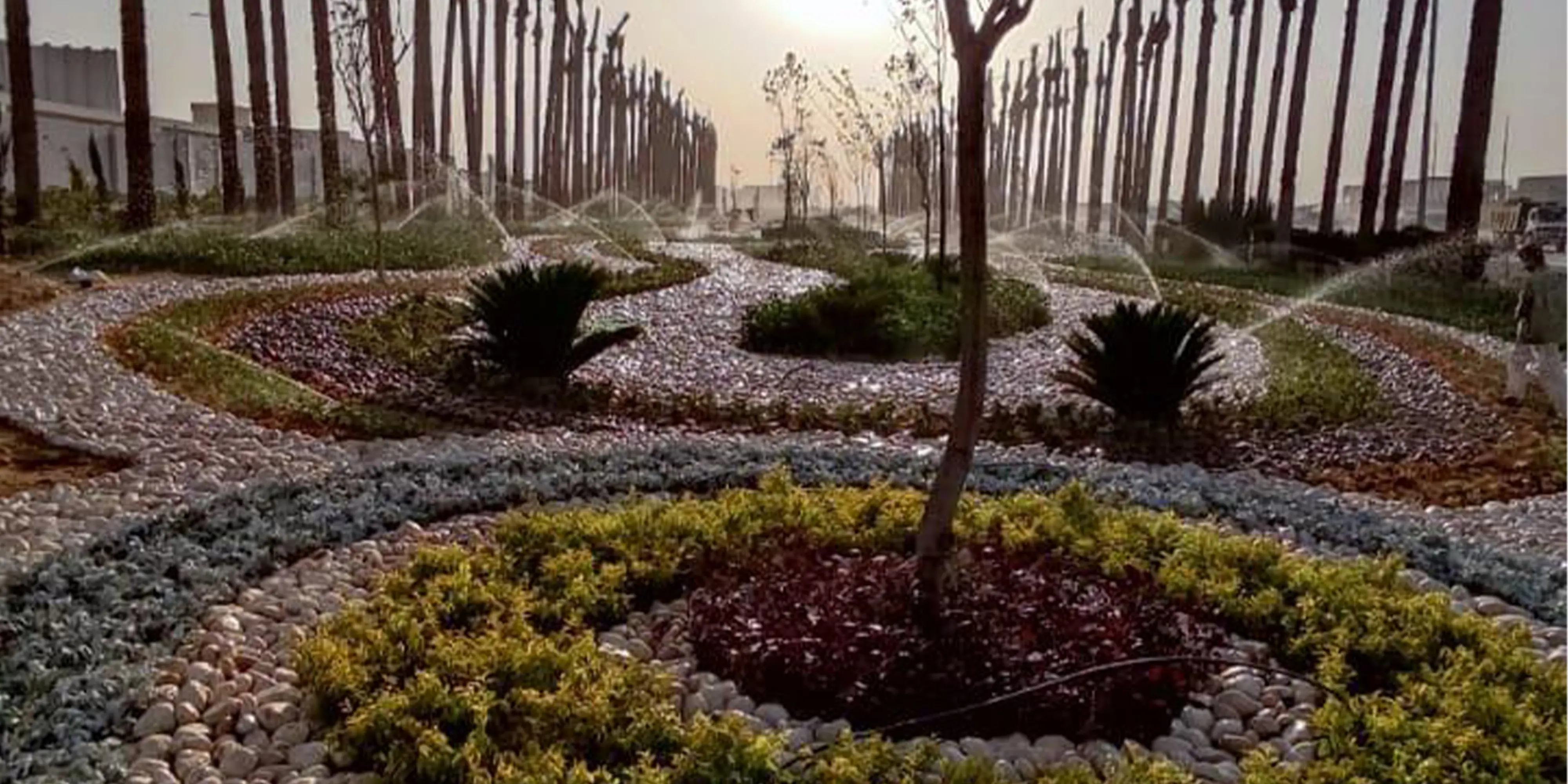 Travaux de paysagement, installation des réseaux d'irrigation, de drainage et des plantations pour le bâtiment de la direction de la supervision administrative     Ask ChatGPT